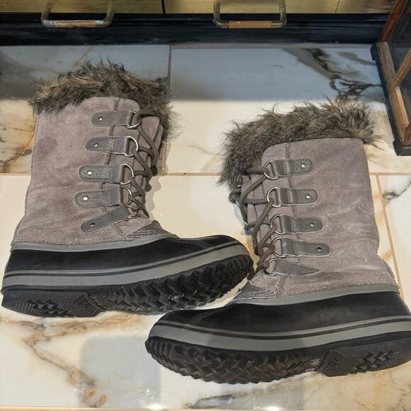 Sorel Women's Joan of Arctic Waterproof Grey Tall Winter Boots Size 9 - Picture 6 of 9